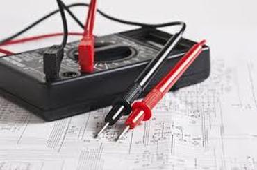 Electrical multimeter laying on plans